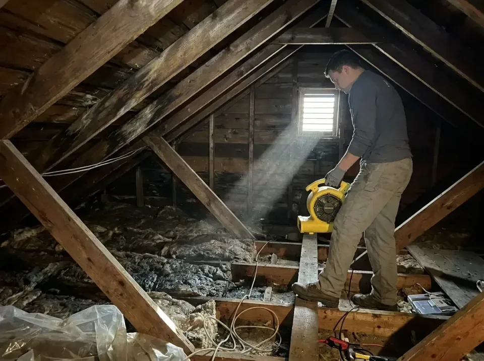 attic-water-damage-drying-proc-007 — frequently asked questions, Emergency Water Extraction & 24/7 Flood Response in Fort Mo…